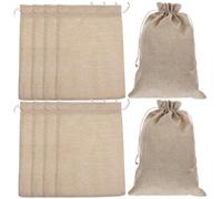 Hemobllo 10 Piezas Bolsas de Algodón y Lino Cordón Beige 10x14 Pulgadas para Envolver Regalos Compactas y Elegantes Ideales para Fiestas y Embalaje de Dulces