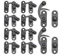 Hemobllo 10 Piezas de Cerradura de Gancho Cerrojo de Aleación de Zinc, Color Negro Antiguo, Pestillo Pequeño para Joyeros, Gabinetes y Cajas Decorativas, Cierre Retro Gancho Derecho