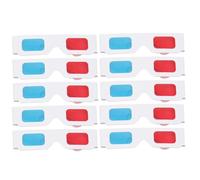 Hemobllo 10 piezas Gafas de Papel Rojo y Azul Pack Unidades para Películas y Tridimensionales Accesorio y Portátil para Entretenimiento Familiar