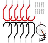 Hemobllo 10 Piezas Ganchos Resistentes Portabicicletas con Tornillos para Bicicletas de Hierro para Montaje en Pared y Techo Fácil de Instalar para Cobertizo y Taller