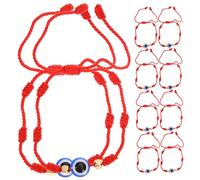 Hemobllo 10 piezas Pulsera de Hilo Roja Ajustable con Amuleto Ojo Turco de Pulseras Trenzadas Hechas Mano para Protección y Buena Suerte Hombres y Mujeres