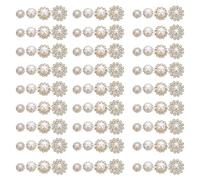 Hemobllo 100 Botones de Gemas de Imitación y Perlas ABS Varios Tamaños Botones Decorativos de Flores para Coser Ropa Bolsos y Manualidades Color y Ideales para DIY y Vestidos