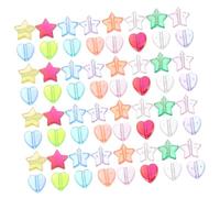 Hemobllo 100 piezas Cuentas Acrílicas Transparentes Forma de Estrella y Corazón para Collares y Pulseras DIY Espaciadores de Manualidades Delicados y Fáciles de Ensartar Mezcla de Colores