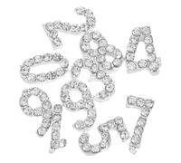 Hemobllo 100 Piezas Number Rhinestone Nail Charms Flatback Nail Art Decorations Shiny Iron Material Charms For DIY Manicure Accessories Party Wedding Use