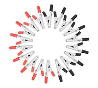 Hemobllo 100 piezas Pinzas Aisladas Clips Eléctricos Resistentes para Pruebas Automotrices Batería Coche Rojo Negro