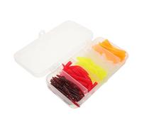 Hemobllo 100 Señuelos de Pesca Blandos de Gusanos Artificiales Realistas, Juego 100 Piezas Multicolor para Agua Dulce y Salada, Cebos Flexibles de Silicona para Pesca Cebos Artificiales