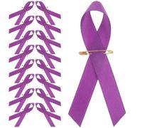 Hemobllo 100piezas Unidades Broches Lazo Morado de Tela con Pin de Hierro Alfiler de Concienciación Anti-violencia para Eventos y Campañas de Apoyo
