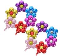 Hemobllo 12 Globos de Aluminio Forma de Flor de 18 Pulgadas Colores Variados Dorado Rojo Corazón Rojo Rosa Morado Fucsia Azul Oscuro para Decoración de Fiestas Infantiles