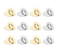 Hemobllo 12 Hebillas DIY para Fundas de Teléfono, Adornos en Forma de Corazón Metalizados en Oro y Plata, 12 Piezas para Decoración de Carcasas y Accesorios Móviles