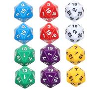 Hemobllo 12 Piezas Dados Acrílicos Irregulares de Caras de Colores Surtidos para Mesa y Educación Aula Resistentes y Fáciles de Leer