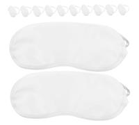 Hemobllo 12 Piezas de Cubiertas para Ojos Transpirables Antifaces a Prueba de Luz para Camping y Uso Diario para Ojos Blancos Banda Elástica