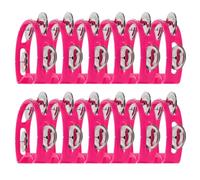 Hemobllo 12 Piezas Handheld Plastic Tambourines With Jingle Bells For Lightweight Rhythm Percussion Instruments For Music Classes Festivals Family Gatherings Educational Toys