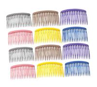 Hemobllo 12 piezas Peinetas Laterales Mate para Peinados Unidades Color Mixto Dientes Curvos de Plástico Resistente para Mujeres Clips de Cómodos para Diario Casa