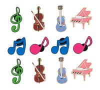 Hemobllo 12 Piezas Pins Música Broche Musical Instrumentos Creativos Aleación Resistente Ligero Viajes Eventos Escolares Aficionados