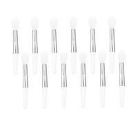 Hemobllo 12 Pinceles Aplicadores De Silicona Para Labios y Maquillaje, Mini Profesionales Mango y Cabezal Blanco, Para Bálsamo Labial, Mascarillas y Uso Diario En Casa o Viaje