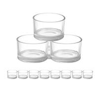 Hemobllo 12 Portavelas de Cristal Transparentes para Decoración de Centros de Mesa, Soporte para Velas de Vidrio Acabado Artesanal Adecuado para DIY y Hogar
