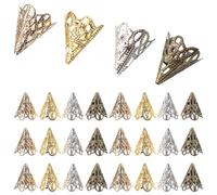 Hemobllo 120 Piezas Tapas de Cuentas Espaciadoras de Flores para Joyería Diy Accesorios Metálicos de Manualidades Color Dorado para Collares y Pendientes