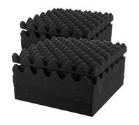 Hemobllo 12piezas Algodón Absorbente del Sonido Olas Panel de Poliestireno Ignífugo Unidades Resistente al Fuego para Teatros y Oficinas Aislamiento Alta Densidad