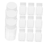 Hemobllo 12piezas Frasco Sellado Para Medicamentos De Viaje Frascos De Plástico Transparente Con Tapa Organizador De Almacenamiento De Medicamentos Para Cápsulas y Píldoras