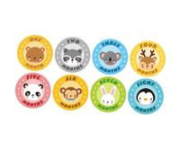 Hemobllo 12piezas Pegatinas Mensuales para Bebés De Adhesivos De Animales para Fotografía De Recién Nacidos Seguimiento del Crecimiento Infantil Accesorios para Sesiones De Fotos De