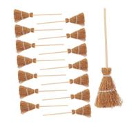 Hemobllo 15 Piezas Adorno de Escoba Miniatura para Casa de Muñecas Decoración de Halloween y Brujas Accesorios de Micro Paisaje Escobas Realistas para Manualidades y DIY