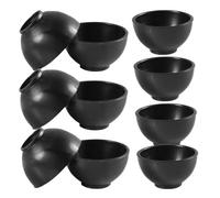 Hemobllo 15 Piezas Miniaturas de Vajilla Redonda para Casa de Muñecas de Cuencos Realistas Negro para Decoración y DIY Miniatura