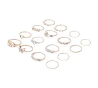 Hemobllo 16piezas Anillos De Gemas De Imitación Para Mujer Conjunto Joyería Femenina Para Niñas Para Usar Eventos Especiales Accesorio Diario