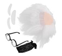 Hemobllo 1Juego Disfraz de Científico con Peluca Bigote y Gafas Accesorios para Halloween Cosplay y Temáticas Alta Simulación y Transpirable