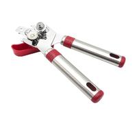 Hemobllo 1pieza Abrelatas de Acero Inoxidable Práctico con Mango Ergonómico Abridor Multifunción para Latas y Botellas Resistente para Tipo de Envases Color Rojo