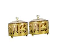 Hemobllo 2 Cajas Doradas para Dulces de Hierro y Pet, Reutilizables y Prácticas para Bodas y Fiestas, Diseño Delicado y Simple