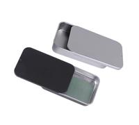 Hemobllo 2 Cajas Pequeñas para Comida de Pájaros de Hierro Tapa Deslizable Colores Negro y Plateado Estuche Portátil para Alimentar y Entrenar Aves Interiores y Exteriores