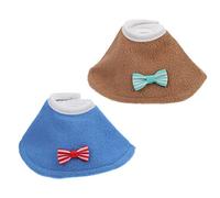 Hemobllo 2 Collares Protectores Antipicoteo para Aves, Cuello De Recuperación Transpirable, Tamaño M, Colores Azul y Marrón, Uso para Loros y Periquitos