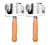 Hemobllo 2 Cortadores de Masa para Empanadillas de Acero Inoxidable con Mango de Madera Cortador Ergonómico para Dumplings Herramienta para Cocina y Restaurante Molde Manual para Masa