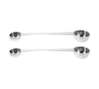 Hemobllo 2 Cucharas Medidoras de Café de Acero Inoxidable Cuchara de Doble Cabezal Mango Largo Medidor 5Ccl-5Ccl para Café Molido y Té Utensilios de Cocina Precisos y Duraderos para Uso