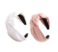 Hemobllo 2 Diademas de Cuero Nudo Cabello, Cómodas y Adecuadas para Limpieza Facial y Dormir Noche, Tamaño 18X14 CM, Material PU
