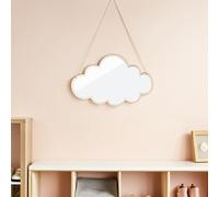 Hemobllo 2 Espejos Colgantes de Pared con Forma Irregular de Nube Acrílico Irrompible con Marco de Madera Decoración para Baño Dormitorio Infantil y Sala de Juegos