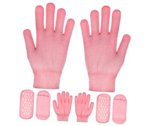 Hemobllo 2 juegos Calcetines y Guantes Hidratantes Spa para Cuidado Manos y Pies Nutritivo Piel Seca Protección Limpia y Fácil Uso Casa