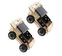 Hemobllo 2 Juegos Kit de Coches Solares de Madera para DIY de Montaje Manual Juguetes Eléctricos Solares Educativos para Desarrollo y Habilidades Stem