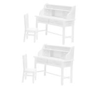 Hemobllo 2 Juegos Miniature Dollhouse Furniture with Openable Drawers Realistic Table and Chair For Role Playing Portable Plastic House Accessories For Home and School