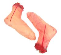 Hemobllo 2 Piezas Accesorios de Pies Rotos Simulados para Halloween, Soportes Terroríficos de Pies Seccionados Falsos, Tamaño Compacto, Adornos para Fiestas de Terror y Bromas Prácticas