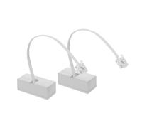 Hemobllo 2 piezas Adaptador Divisor de Línea PC Blanco Diseño Desmontable Conexión Versátil para Teléfonos y Máquinas Fax Práctico y Portátil para Hogar y Oficina