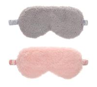 Hemobllo 2 piezas Antifaz de Felpa y Satén para Dormir Suave y Opaco con Diseño de Seda Artificial Cómodo para Viajes Mujeres y Incluye Naranja y Gris