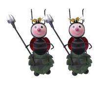 Hemobllo 2 Piezas Artesanías de Hierro con Decoración Moderna Adornos de Mariquita y Hormiga Negro para Decoración del Hogar y Accesorios de Boda