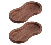 Hemobllo 2 Piezas Base de Madera para Molinillo de Sal y Pimienta | Diseño Retro y Moderno Acabado de Madera, Superficie Fácil de Limpiar, Adecuado para Botellas de Condimentos