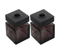 Hemobllo 2 Piezas Botella de aromaterapia Difusores de Vidrio para el hogar Botella de Cristal de Perfume Difusor de Aceite Esencial sin Agua de Vidrio difusor Madera Negro