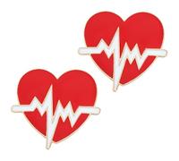 Hemobllo 2 piezas Broche Creativo Rojo con Electrocardiograma para Estudiantes Enfermeras Original