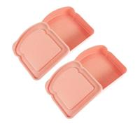 Hemobllo 2 Piezas Caja de Sándwiches Rosa de Plástico, Forma de Tostada