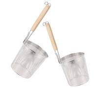 Hemobllo 2 Piezas Colador Metálico de Acero Inoxidable para Pasta Mango Cómodo y Diseño Fácil de Almacenar, Adecuado para Cocinar Fideos en Olla Caliente y Múltiples Escenas