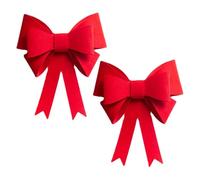 Hemobllo 2 Piezas Corbata de Moño Lazos Navideños Grandes Rojos para Guirnaldas Regalos Adornos Punta del Árbol y Cortinas Lazos Rojos Grandes Forma de Sujetador para Cortinas