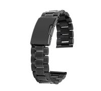 Hemobllo 2 piezas Correa Reloj Acero Inoxidable Negra con Eslabones Sólidos y Cierre Desplegable Botón Incluye Barras Muelle para Relojes con Extremo Recto